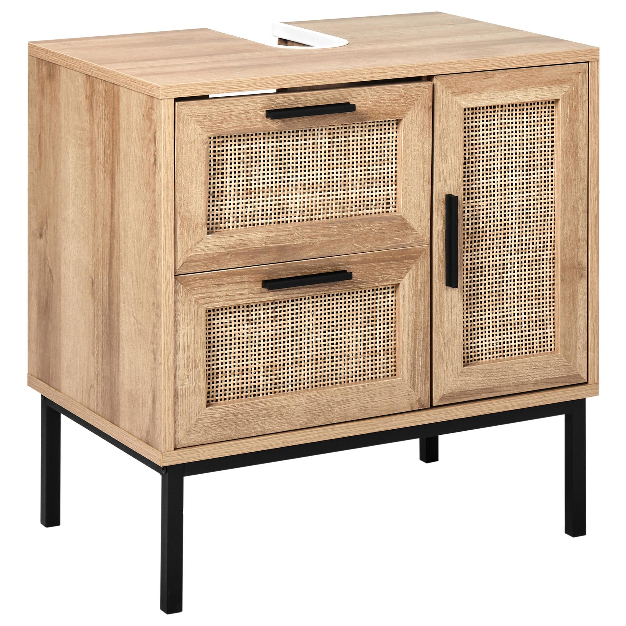 WASCHBECKENUNTERSCHRANK 60 cm Hellbraun Rosell - Naturfarben, Holzwerkstoff (60/60/40cm) - Beliani