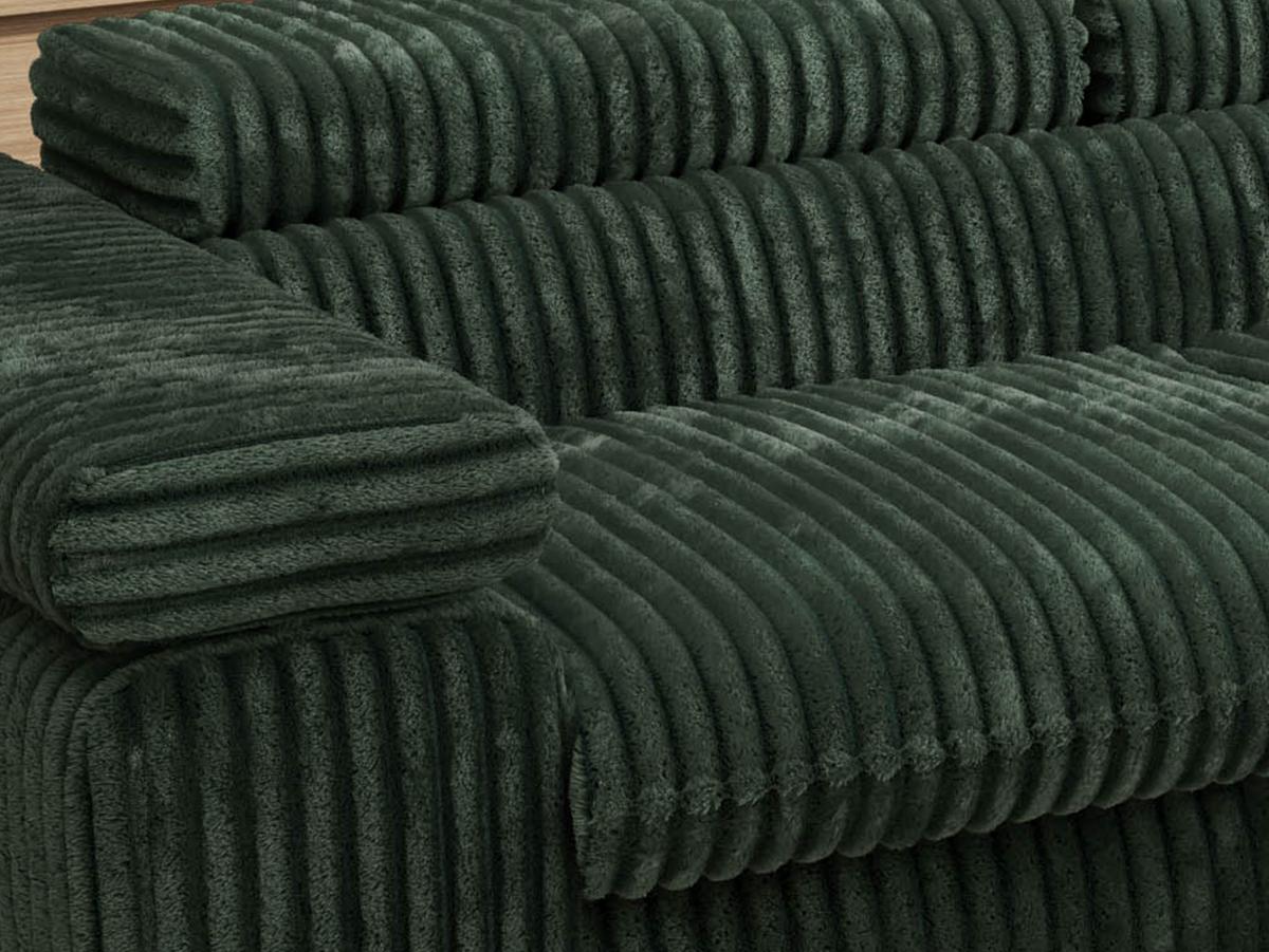 ECKSOFA PABLO L Grün Cord - Rechts Seite - Schwarz/Grün, Textil/Metall (273/208cm) - MKS