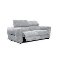 SOFA CALVERA 3-Sitzer mit 1 Relaxfunktion, hellgrau - Hellgrau, Holzwerkstoff/Textil (204/79/106cm) - Wozimo