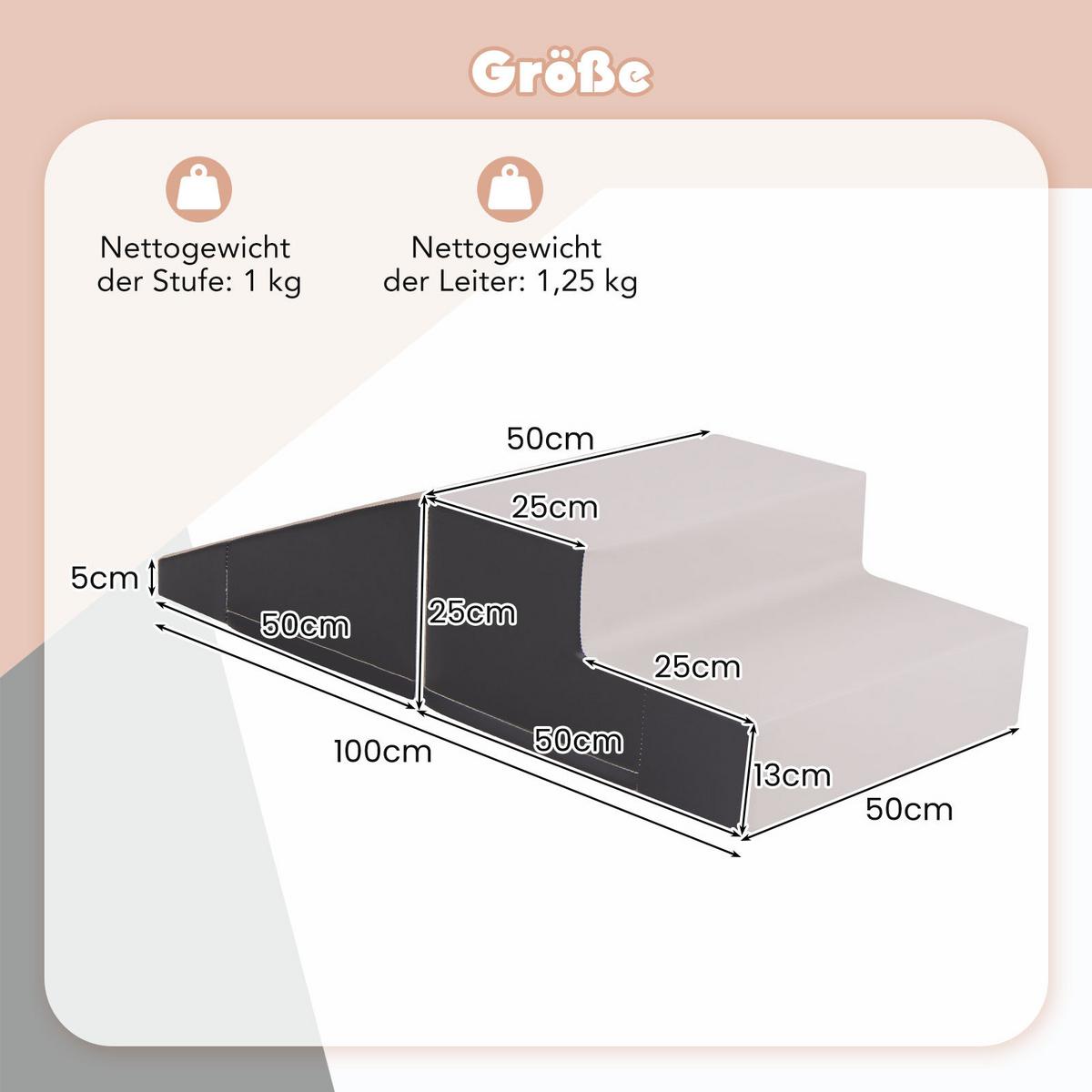 SOFTBAUSTEINE Grau (2er-Set) - Grau, Kunststoff (100/25/50cm) - COSTWAY