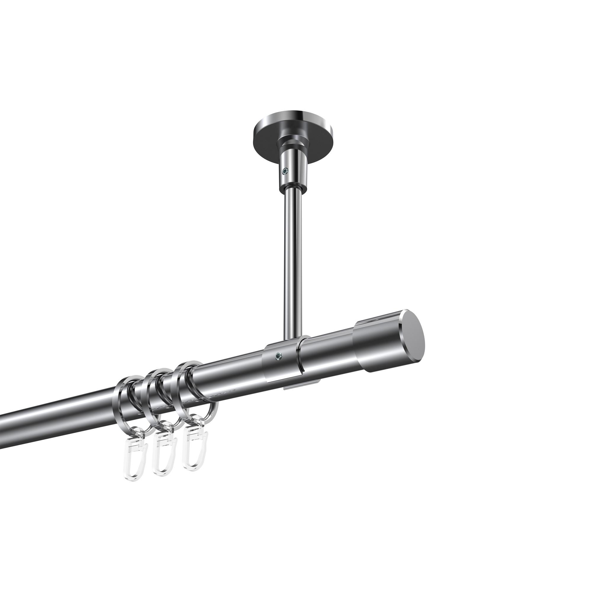 GARDINENSTANGE Sonette Santo 320 cm (geteilt in 2 x 160 cm), 1-läufig, 20 mm Ø Chrom - Chromfarben, Metall (320cm) - INTERDECO