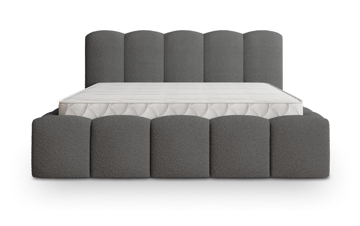 POLSTERBETT FALINA Q 120x200 cm mit Bettkästen - Grau - Grau, Holz/Textil - MASSENO