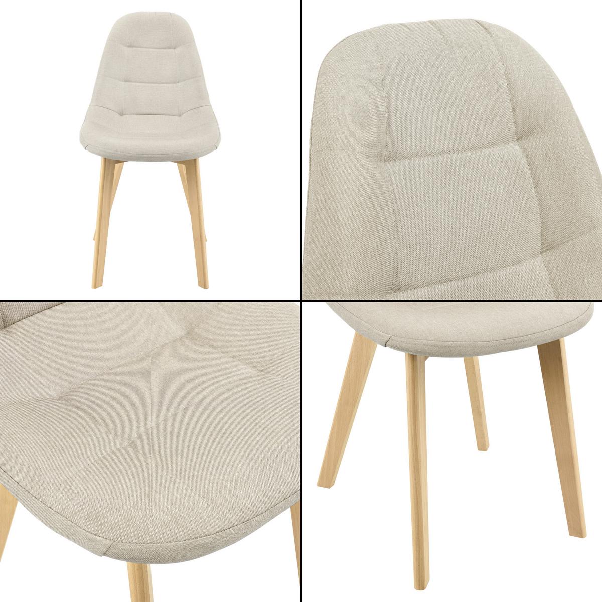 ESSZIMMERSTUHL Kopparberg 2er-Set - Beige, Textil (53/86/47cm) - [en.casa]