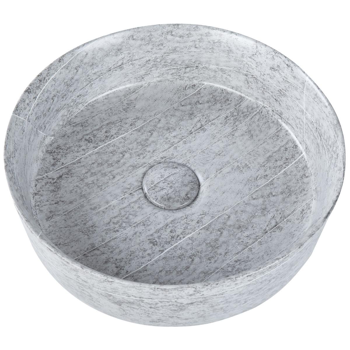 AUFSATZWASCHBECKEN Grauer Betoneffekt 37 cm Keramik Gudar - Dunkelgrau/Grau, Keramik (37/12/37cm) - Beliani