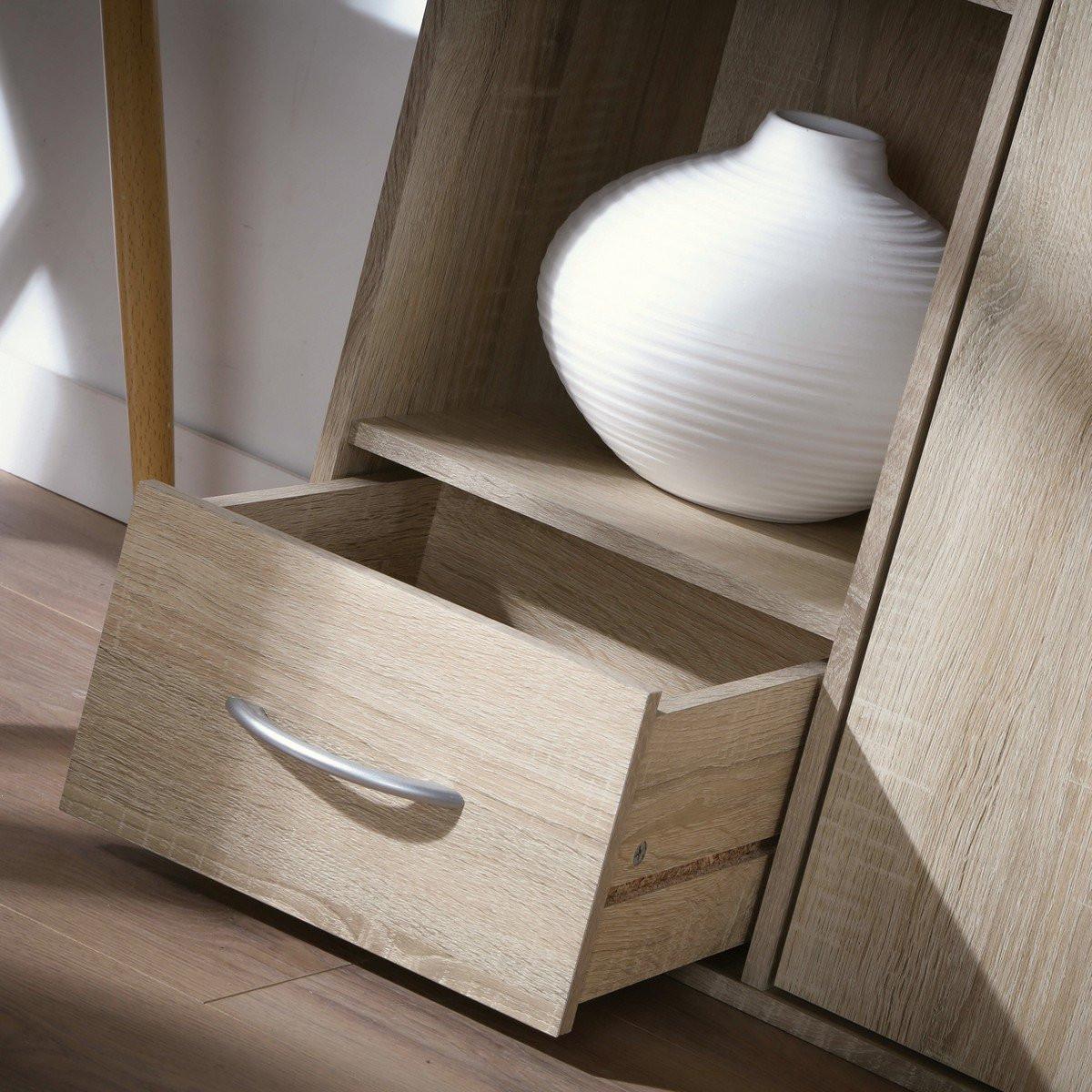 SCHRANK mit 2 Fächern, 1 Schublade und 1 Tür - Apfelbaumfarben, Holzwerkstoff (29.5/80/61.5cm) - Calicosy