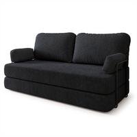 BETTSOFA NIKSI aus Schaumstoff Bucle-Stoff Schwarz Schlaffunktion - Schwarz, Textil (170/86/80cm) - MASSENO