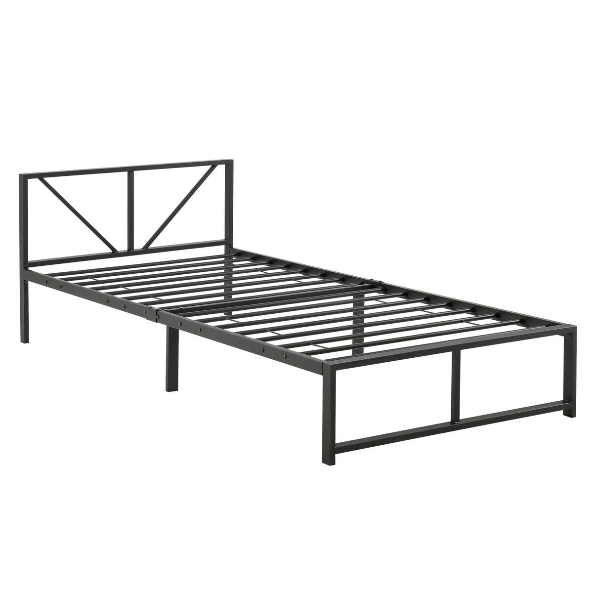 METALLBETT Meran - Schwarz, Metall (90/200cm) - [en.casa]