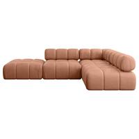 ECKSOFA modulares Sofa Favio-L1 - 285x190x70 cm Apricot Velours - Koralle, Holzwerkstoff/Textil (285/190cm) - ALTDECOR