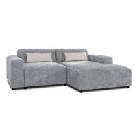 ECKSOFA L Form Jughlio Hellgrau 240/165/75 cm Rechts mit Schlaffunktion - Hellgrau/Schwarz, Kunststoff/Textil (240/165cm) - AX Living