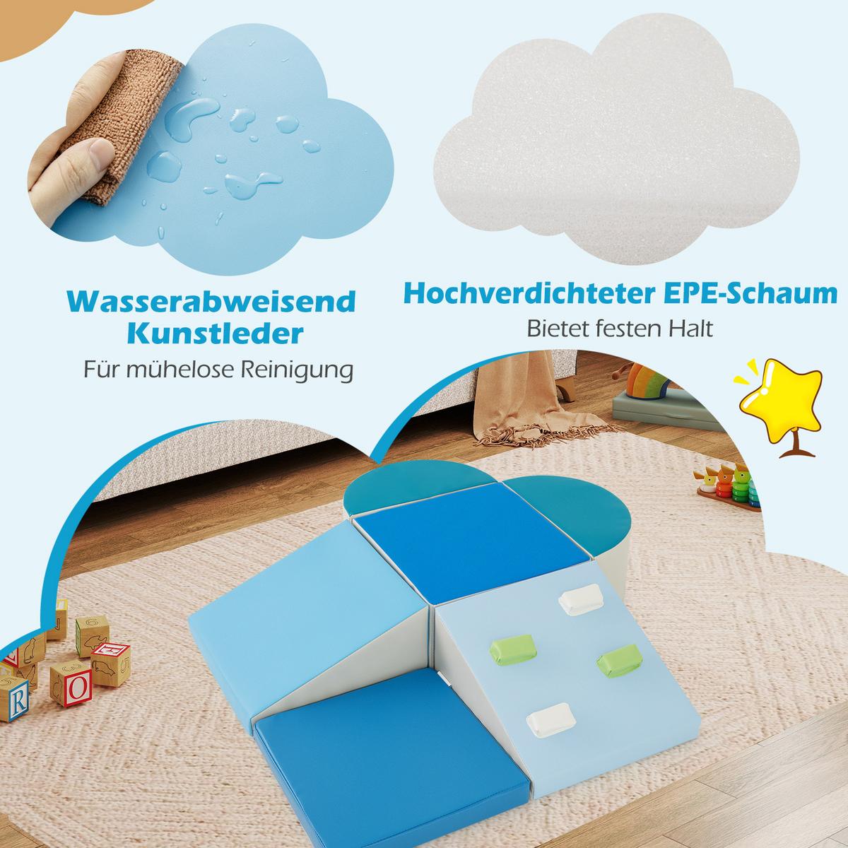 SOFTBAUSTEINE Blue (6-teilig) - Blau, Kunststoff (40/20/40cm) - COSTWAY