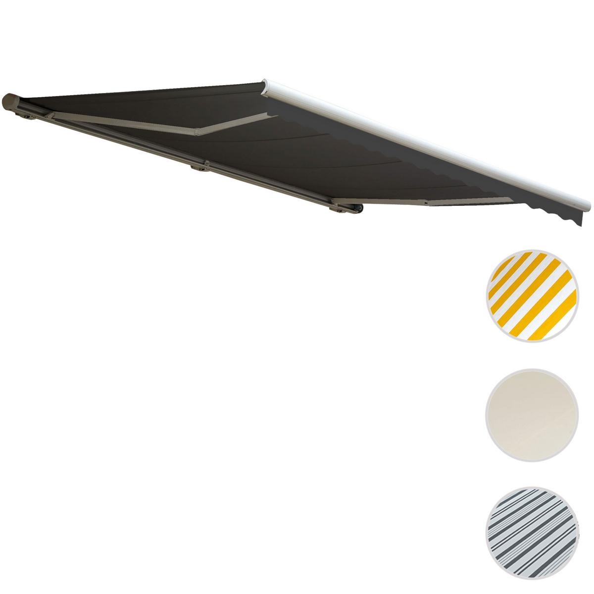 KASSETTEN-MARKISE MIT VOLANT Anthrazit - Anthrazit, Textil (500/23/300cm) - MCW