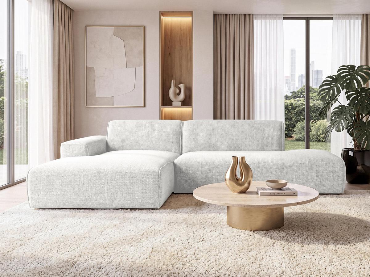 ECKSOFA L Form Didim Duo Weiß 288/162/80 cm – stilvolle kleine Eckcouch Links - Schwarz/Weiß, Kunststoff/Textil (288/162cm) - AX Living