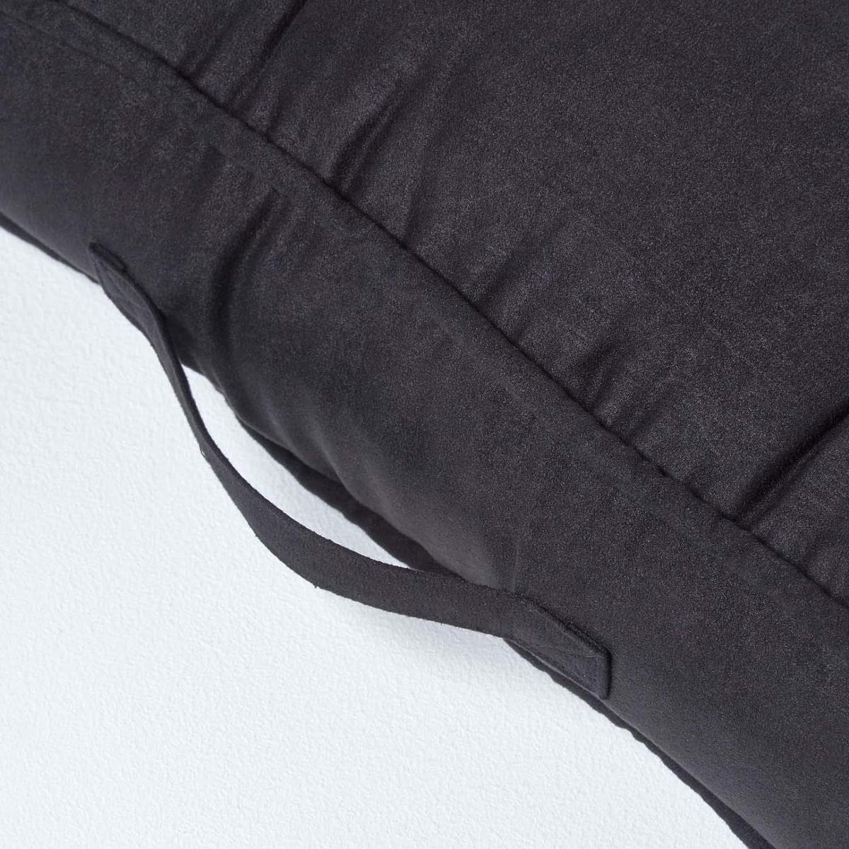 SITZKISSEN braun 50/50/10 cm – Sesselkissen, Velours - Schwarz, Textil (50/50/10cm) - Homescapes