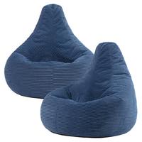 SITZSACK Sessel aus Cord 2-tlg. - Blau, Textil (82/76/82cm) - icon