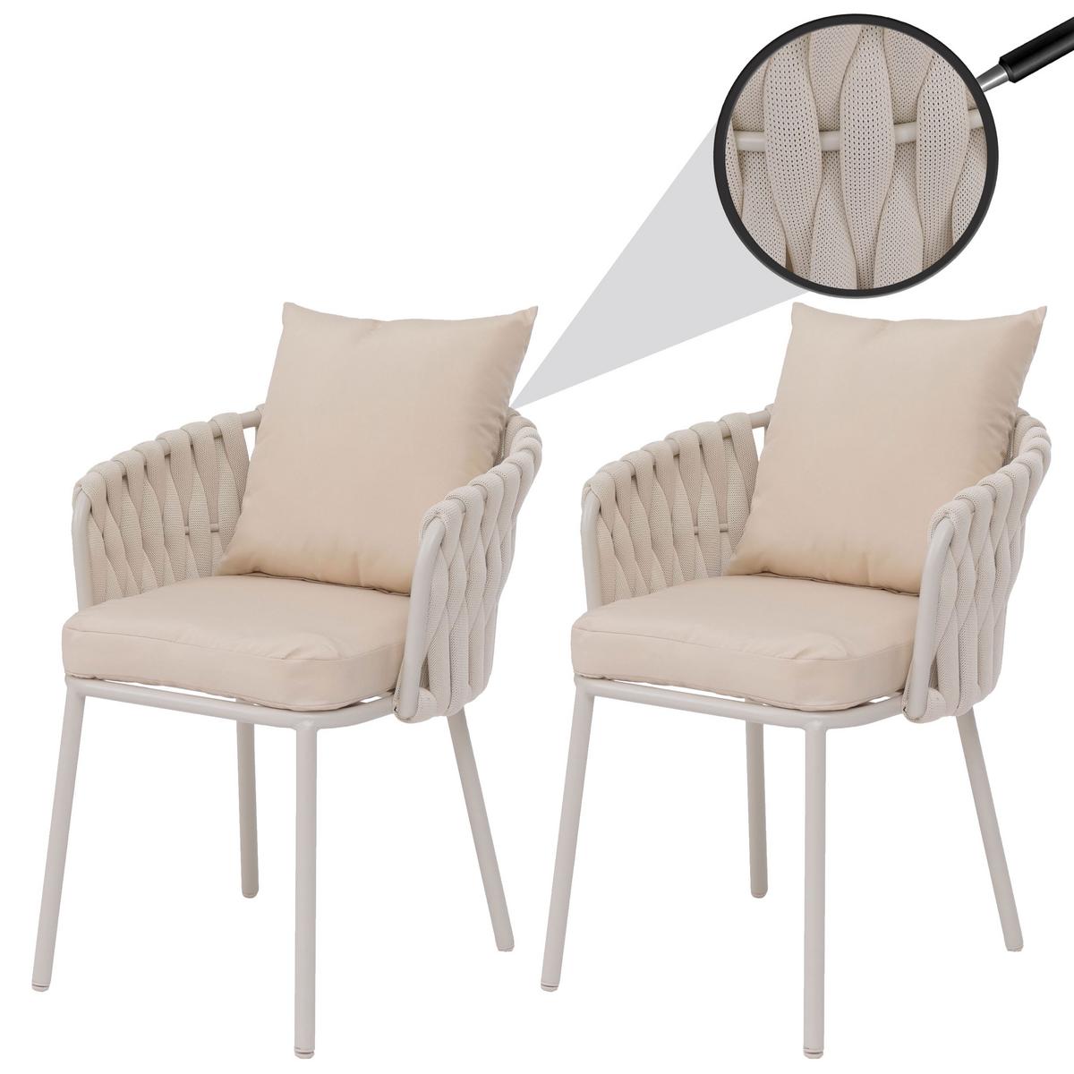 GARTENSTUHL Cremeweiß - Creme, Metall (56/71/57cm) - MCW