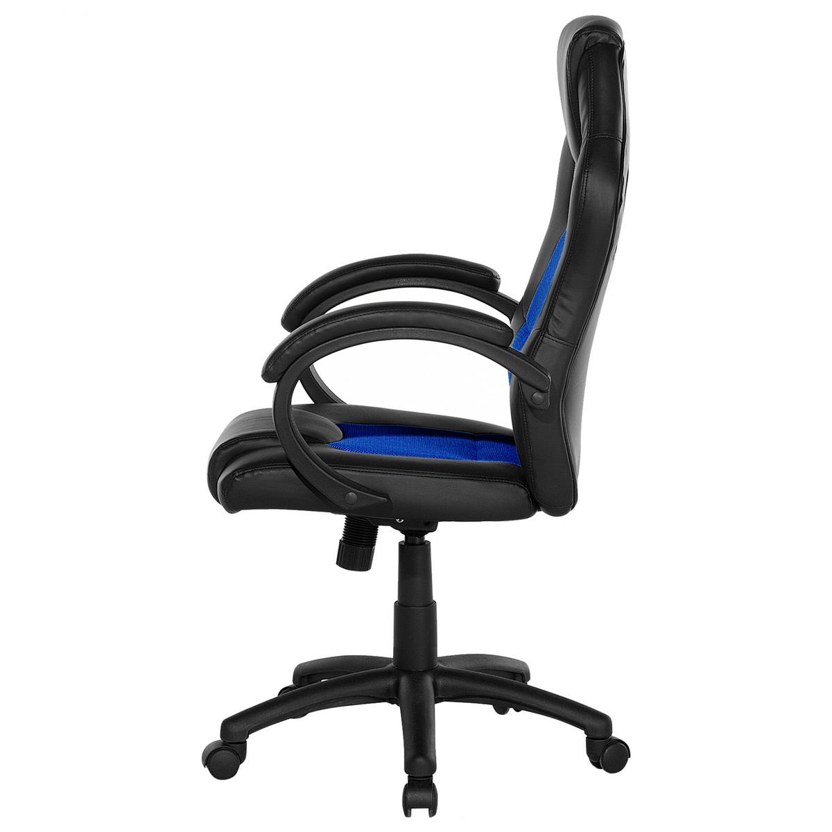 BÜROSTUHL Kunstleder Schwarz/Marineblau Fighter - Schwarz, Kunststoff/Textil (65/108/65cm) - Beliani