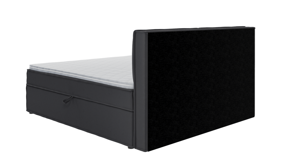 BOXBETT Eclipse 180/200 cm Graphit Luxusmicrofaser - Graphitfarben/Schwarz, Holz/Kunststoff (180/200cm) - S-Style Möbel