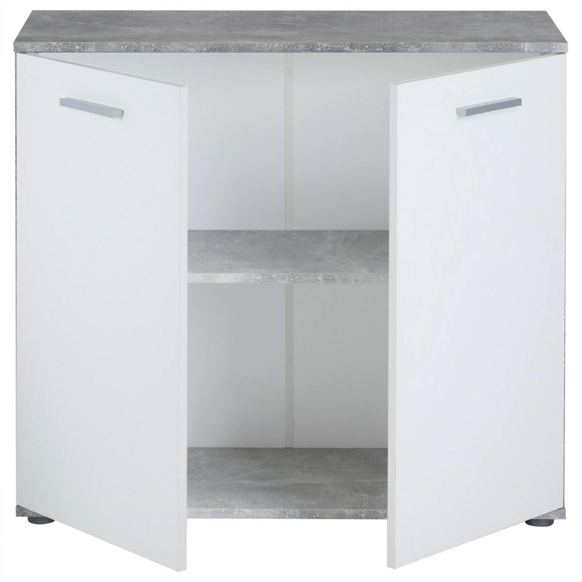 KOMMODE CHICAGO Betonoptik/weiß - Weiß/Grau, Holzwerkstoff (91/82/40cm) - CARO-Möbel