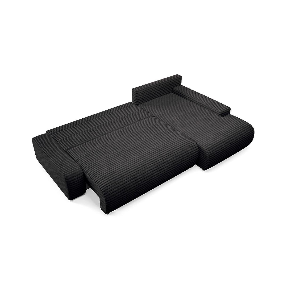 ECKSOFA Ivana 3 Sitzplätze Schwarz - Schwarz, Holz (265/172cm) - Petits-meubles
