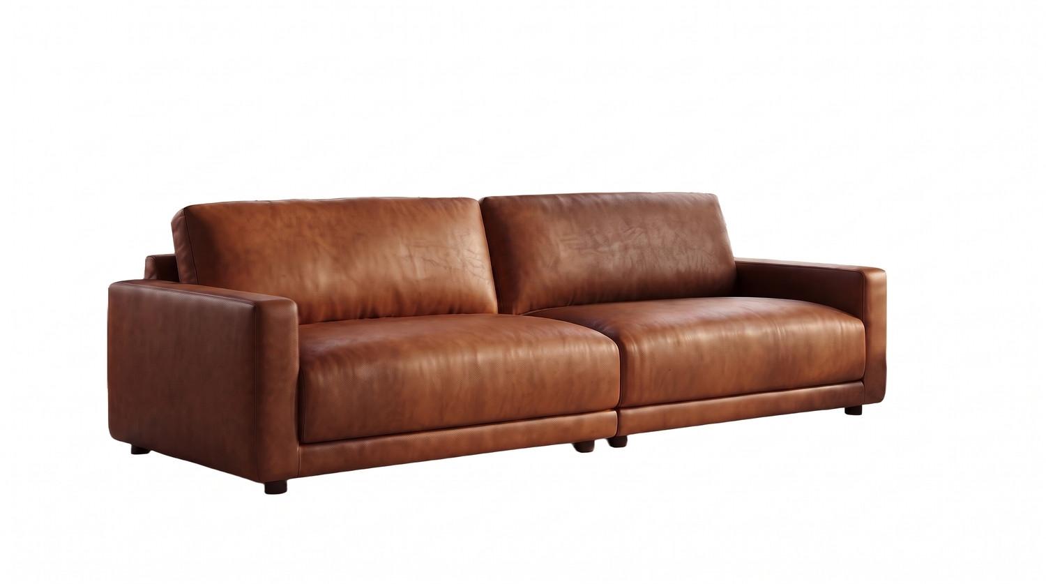 SOFA MARLIN Braun Lederfaserstoff - Schwarz/Braun, Leder/Kunststoff (262/80/100cm) - KAWOLA