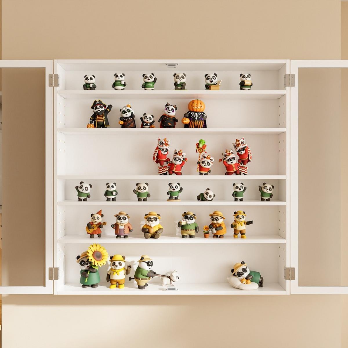 WANDSCHRANK mit Glasfront und verstellbaren Böden FSB113-H-W - Ahornfarben, Fell (80/80/12cm) - SoBuy
