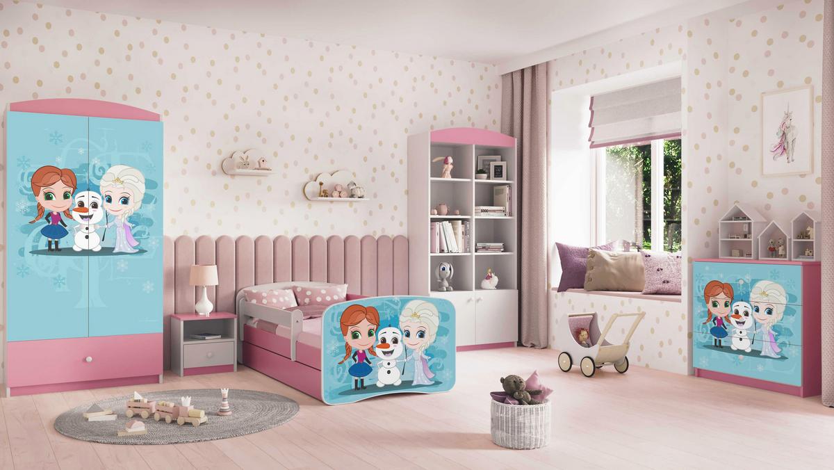 KINDERKLEIDERSCHRANK Winterschwestern - Hellrosa, Holzwerkstoff (90/175/52cm) - RAUMHIRSCH FURNITURE