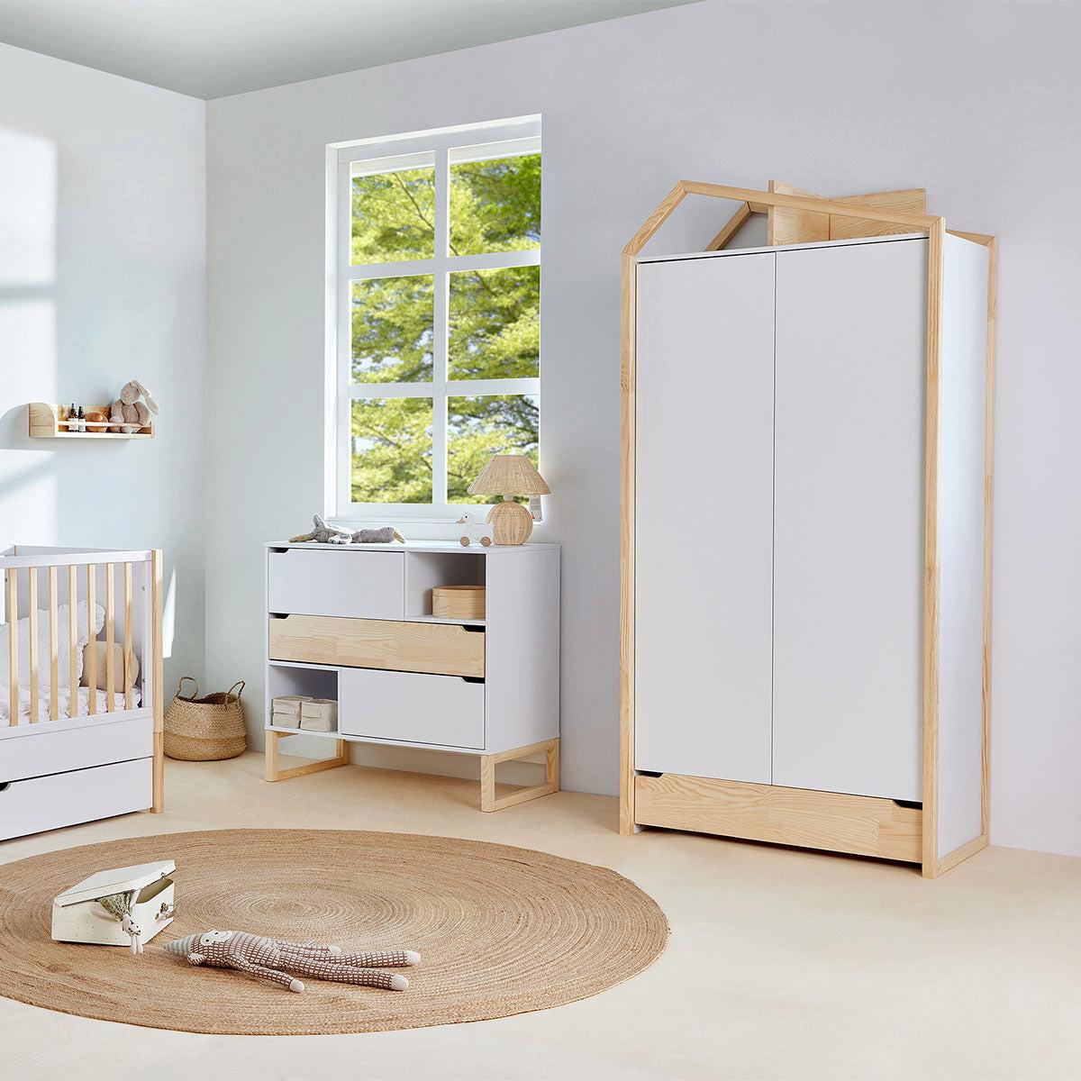 KINDERKOMMODE Juliette Weiß und Holz - Weiß, Holzwerkstoff (100/91.5/50cm) - Petits-meubles