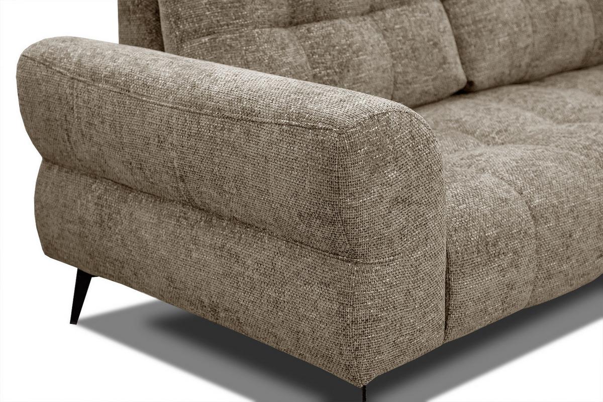 ECKSOFA SALVINI 5-Sitzer, taupe - Taupe/Schwarz, Holzwerkstoff/Textil (292/158cm) - Wozimo