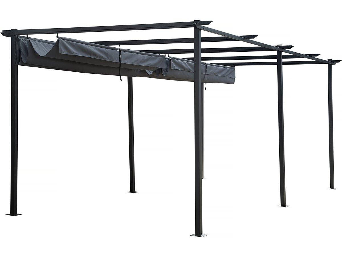 PERGOLA - MARKISE pergola en métal avec toit rétractable - 3 x 6 m - anthracite Anthrazit - Grau, Metall (295/232/595cm) - Habitat Garten
