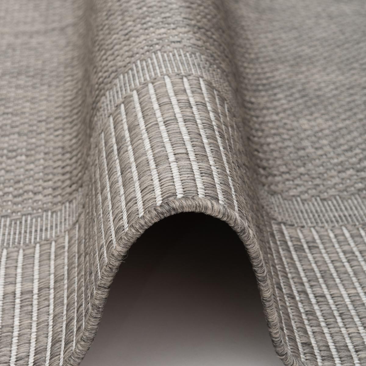 IN & OUTDOOR TEPPICH NATUR VALENCIA BORDÜRE - Anthrazit, Textil (80/150cm) - Pergamon