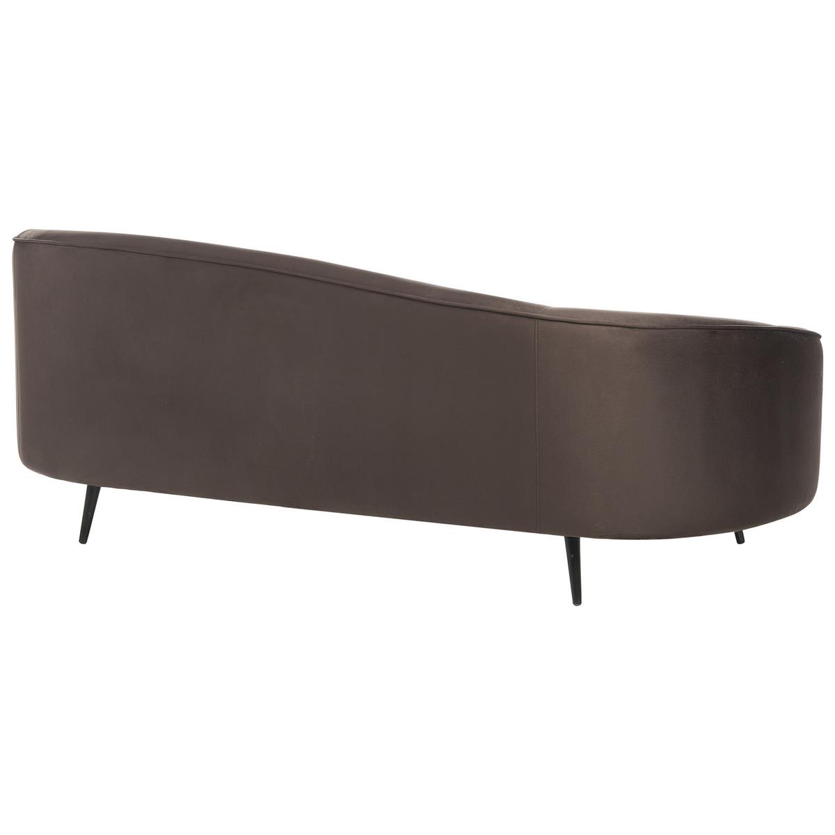 2-SITZER-SOFA Samtstoff Dunkelbraun Savar - Dunkelbraun/Schwarz, Textil (183/75/85cm) - Beliani