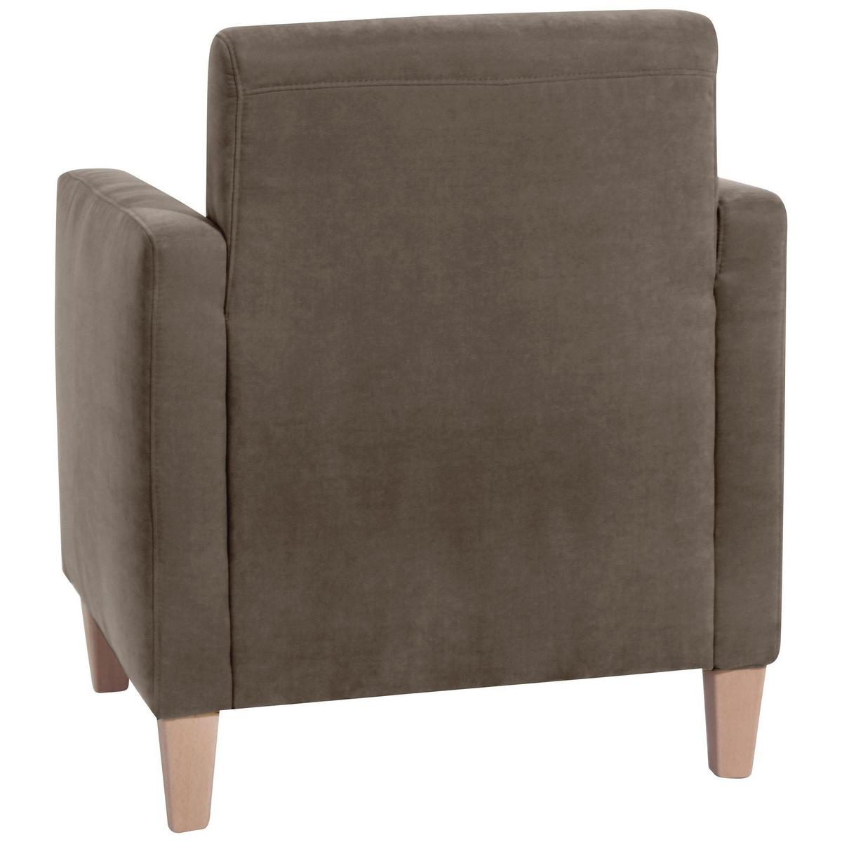 SESSEL Karol Bezug Veloursstoff Buche natur / sahara - Gelb, Kunststoff (71/81/70cm) - 58aufmkessel