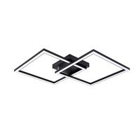 LED-DECKENLEUCHTE Mapes 46.1/46.1/5.8 cm - Schwarz, Metall (46.1/46.1/5.8cm) - Nettlife