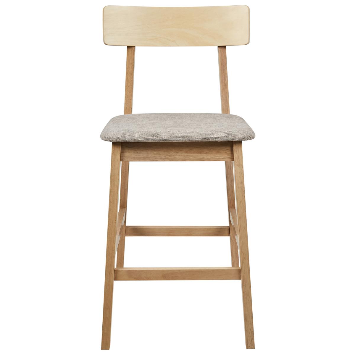 BARSTÜHLEN 2er-Set Taupe Isanti - Taupe/Braun, Holz (44/92/51cm) - Beliani