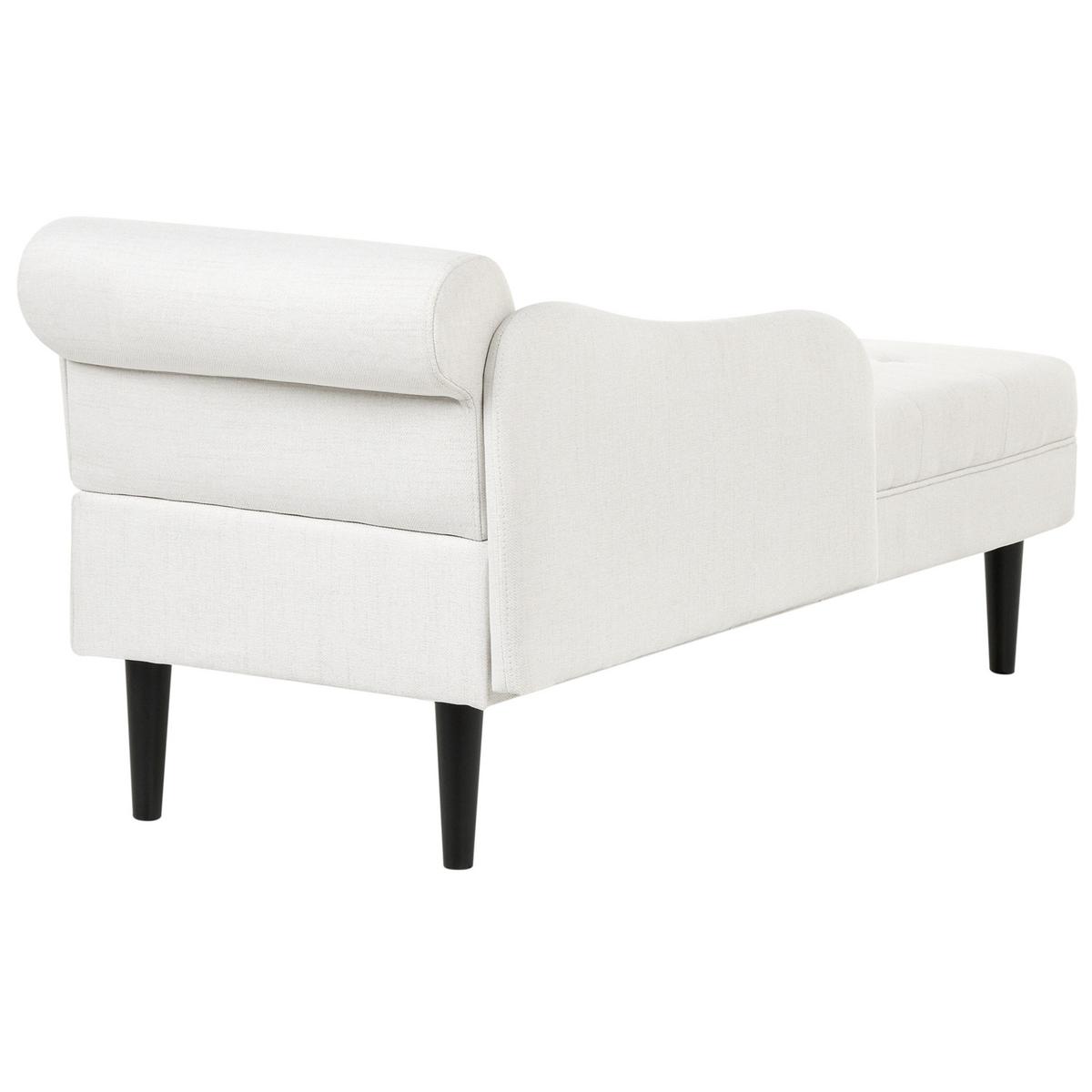 CHAISELONGUE-RECHTSSEITIGE Stoff Cremeweiß Yvoire - Creme/Schwarz, Textil (68/72/151cm) - Beliani