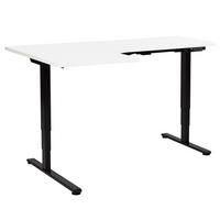 SCHREIBTISCH 160x60 cm elektrisch Schwarz/Weiß Destines - Schwarz/Weiß, Holzwerkstoff (109/160/60cm) - Beliani