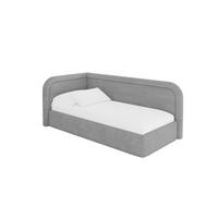 EINZELLBETT Jugendbett mit Bettkasten, Rechts - JOVY 80x200 Grau - Silberfarben, Holzwerkstoff/Textil (80/200cm) - ALTDECOR