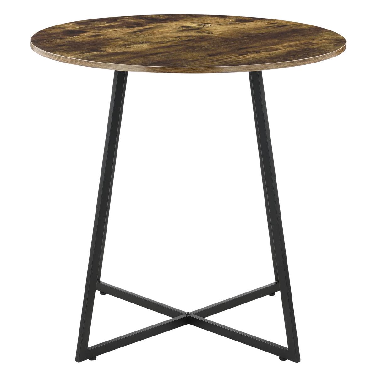 KÜCHENTISCH Vaggeryd - Dunkelbraun/Schwarz, Holzwerkstoff/Metall (80/80/78cm) - [en.casa]