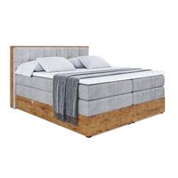BOXSPRINGBETT mit Matratze H3|H4 und Lattenrost - LOLLI7 KING-160x200 - Grau Monolith - Grau, Holzwerkstoff (160/200cm) - ALTDECOR