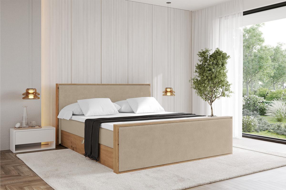 BOXBETT LOLLI9 -Z 120x200 - H3 Creme - Champagner, Holzwerkstoff (120/200cm) - ALTDECOR