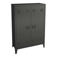 METALLSCHRANK Oripää - Schwarz, Metall (75/110/33cm) - [en.casa]