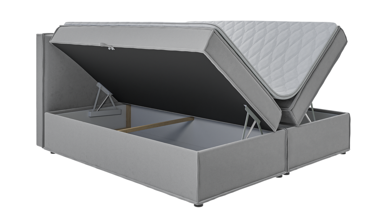 BOXBETT Eclipse 200/200 cm Grau Luxusmicrofaser - Schwarz/Grau, Holz/Kunststoff (200/200cm) - S-Style Möbel