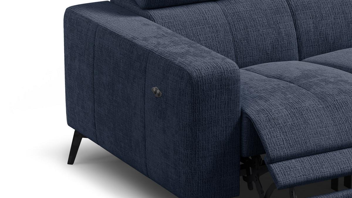 RELAXSOFA MORELLO 2-Sitzer, marineblau, 2 x Relax Zero Gravity - Dunkelblau, Holz/Textil (164/82/103cm) - Wozimo