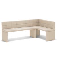 ECKBANK rechts MELVIN Kunstleder, 142/196 cm Beige - Beige, Holz/Kunststoff (142/196cm) - Idohome
