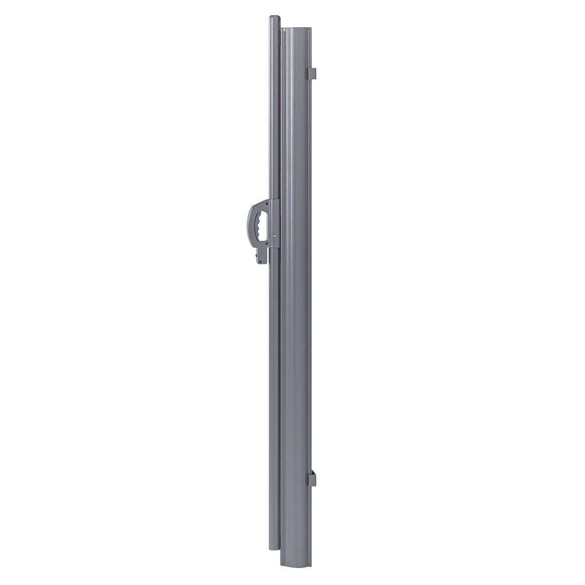 SEITENMARKISE graphitgrau ausziehbar 160/300 cm Dorio - Silberfarben/Graphitfarben, Kunststoff (305/160/9cm) - Beliani