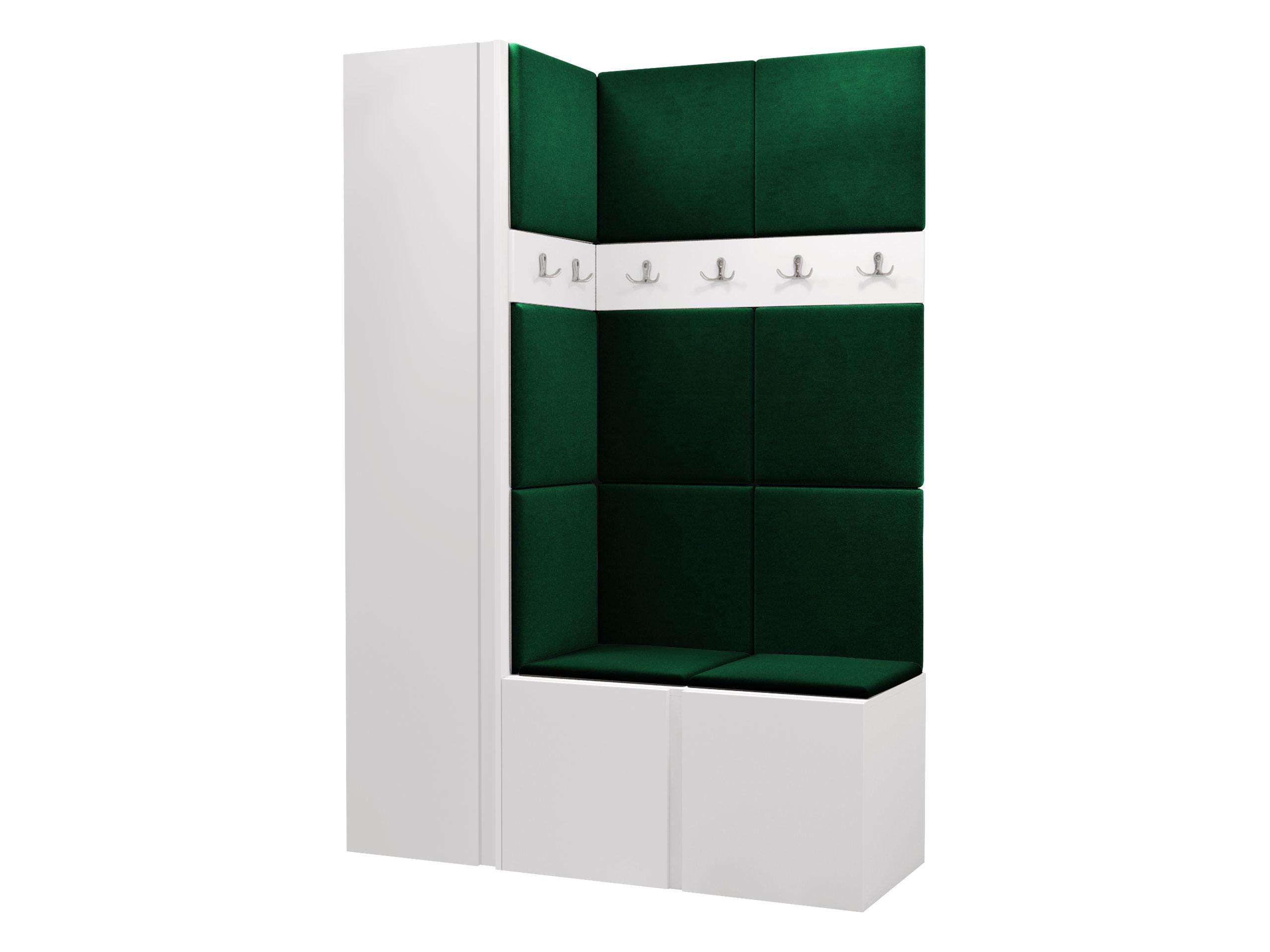 GARDEROBEN-SET Orion IX - Weiß/Grün, Holzwerkstoff/Kunststoff (124/186/46cm) - MIRJAN24
