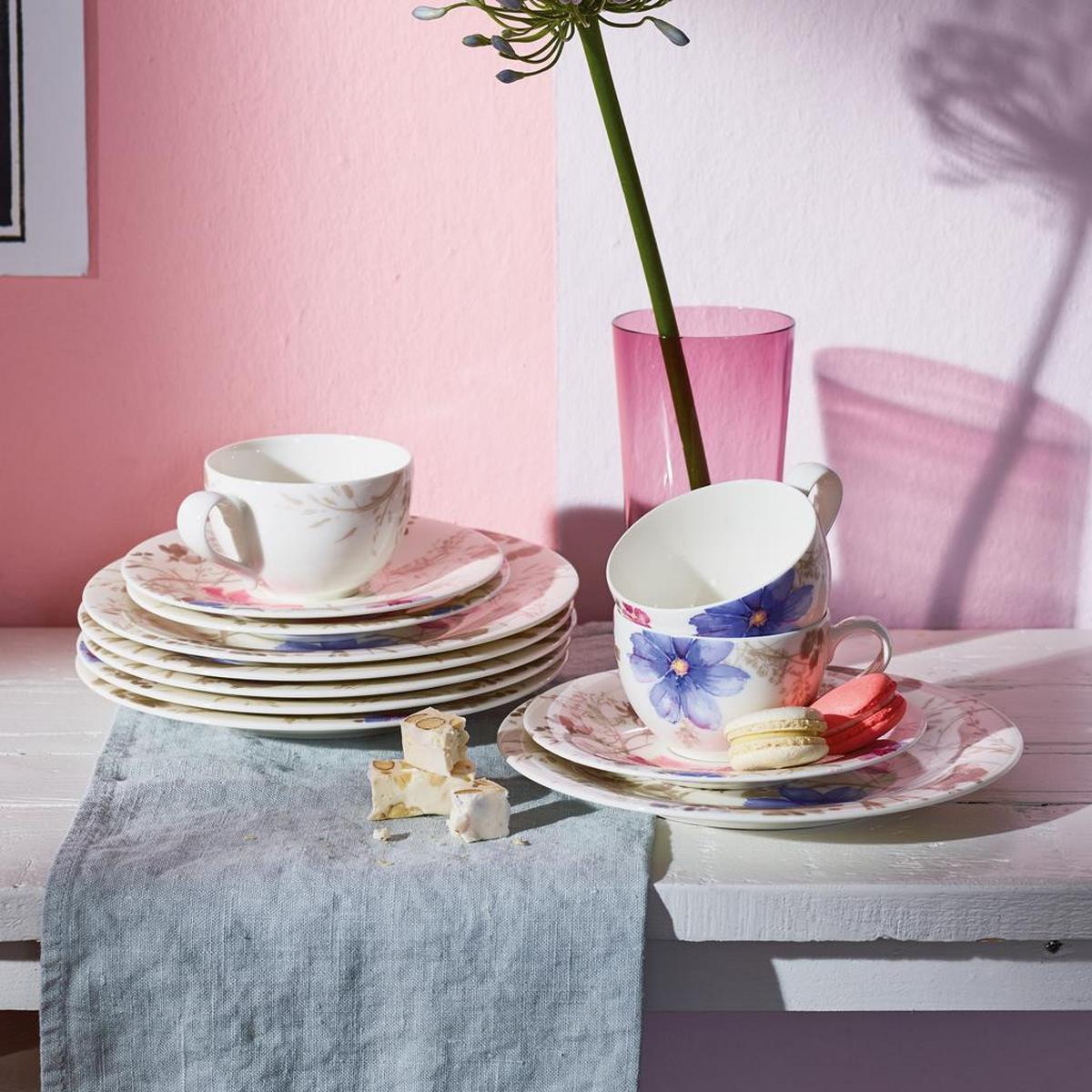 TEETASSE MIT UNTERTASSE Mariefleur Gris Basic bunt 150 ml - Multicolor, Keramik (16.7/6.9/16.7cm) - Villeroy & Boch