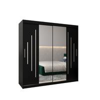 SCHWEBETÜRENSCHRANK 200/200/62 2-türig - Silberfarben/Schwarz, Holz/Kunststoff (200/200/62cm) - Abiks Möbel