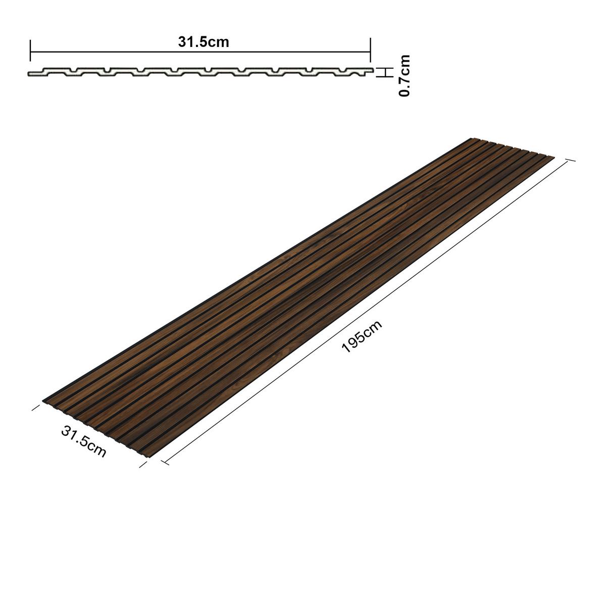 WANDPANEEL-SET Boxtel 18-TLG. - Walnussfarben, Kunststoff (0.7/31.5/195cm) - NEU.HOLZ