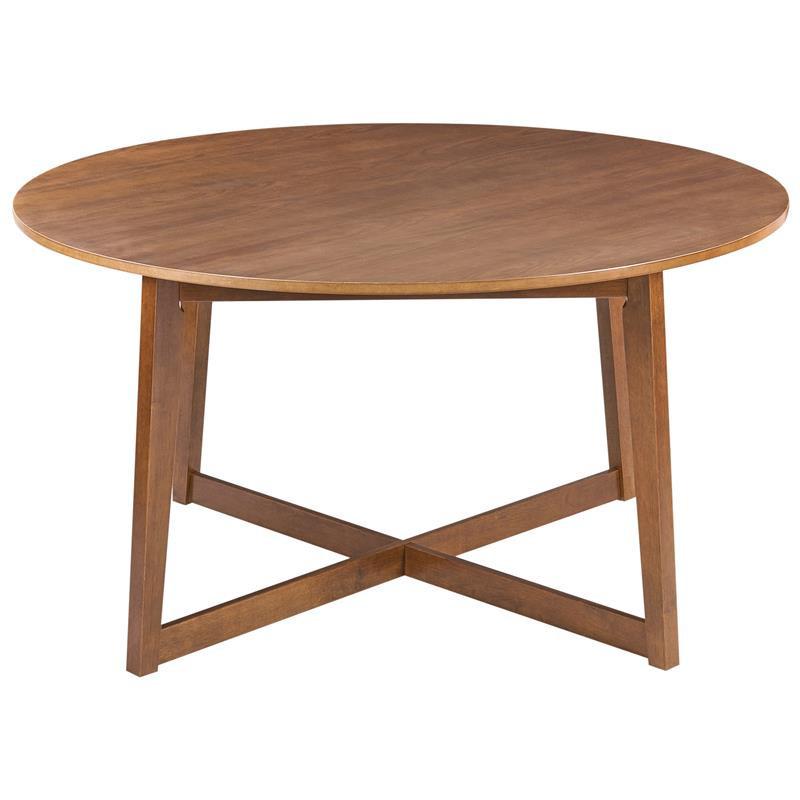 ESSTISCH Dunkle Eiche 140/140 cm Waipori - Braun, Holzwerkstoff (140/140/75cm) - Beliani